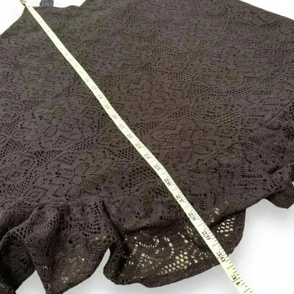 Umgee Women's Medium Black Floral Lace Ruffled Hem Back Detail Sundress - Picture 13 of 16